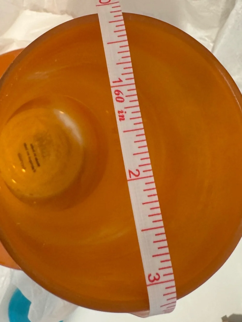 Anthropologie Glossy Tangerine Sculptural Glass Vase